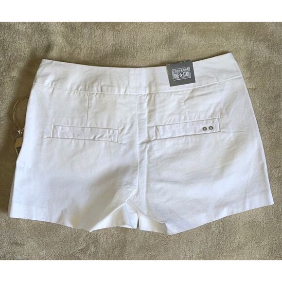 CONVERSE ONE STAR Womens Size 14 White Cotton Casual Shorts - Picture 2 of 4